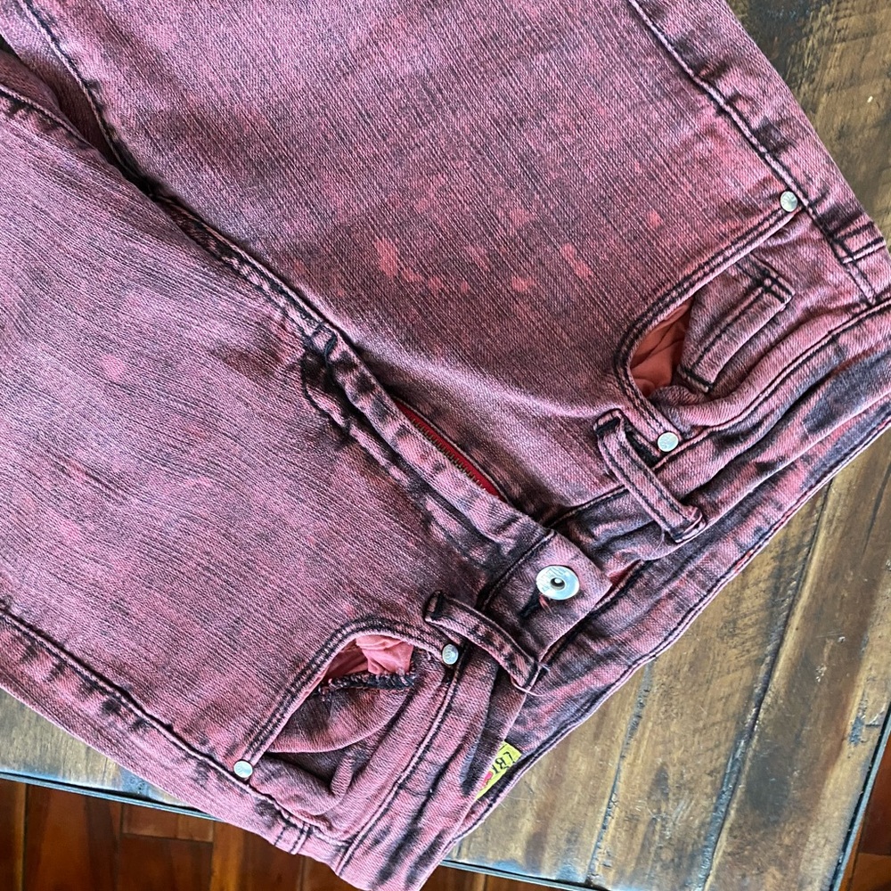 Color acid wash dark denim